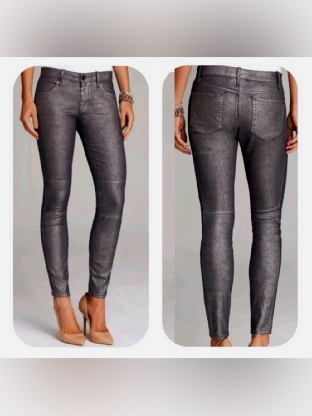 Marc by Marc Jacobs Gunmetal Coated Cigarette Jeans Size 27